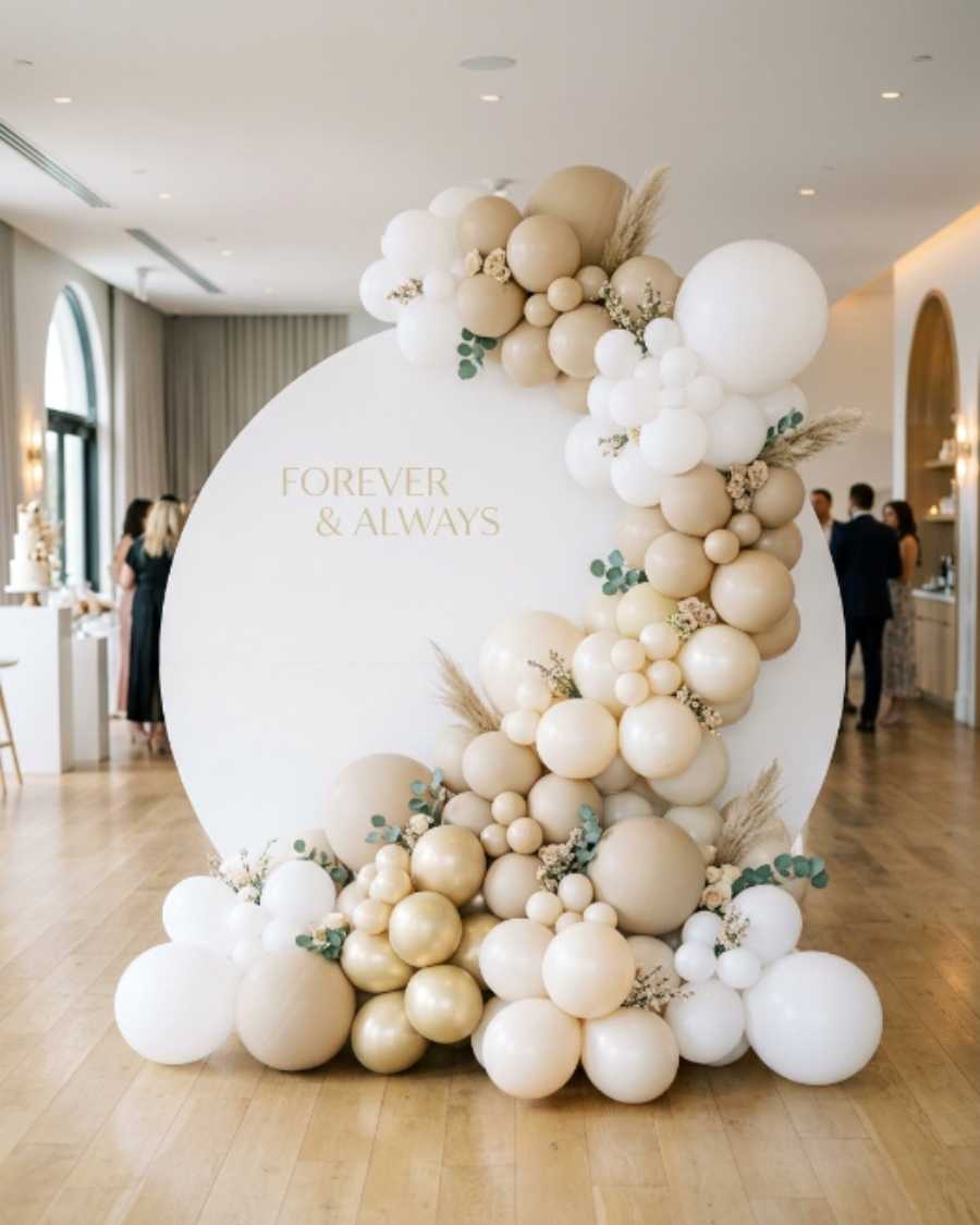 A balloon installation styled by The Balloon Stylist for an event in Adelaide