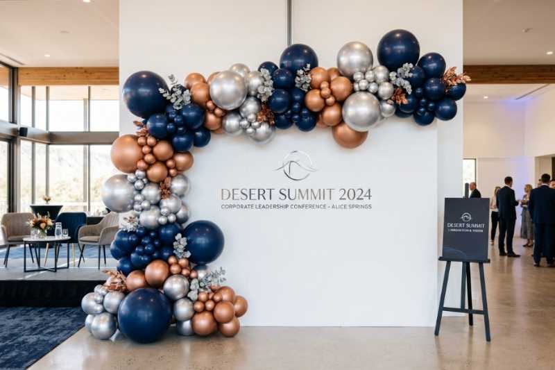 A full event backdrop styled by The Balloon Stylist