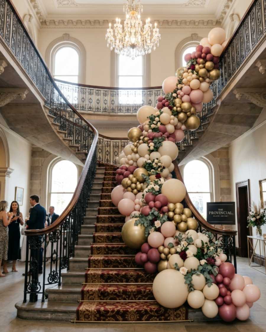 A balloon installation styled by The Balloon Stylist for an event in Ballarat
