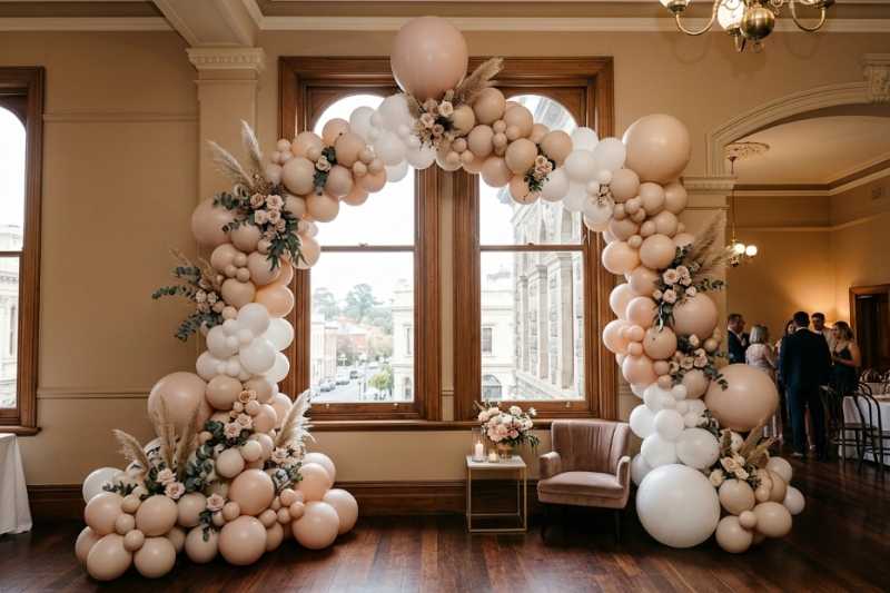 A balloon garland by The Balloon Stylist in Ballarat