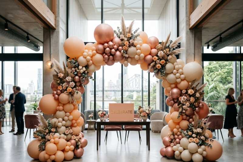 A balloon garland by The Balloon Stylist in Brisbane