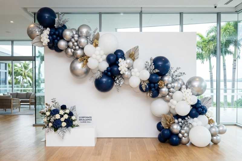A full event backdrop styled by The Balloon Stylist