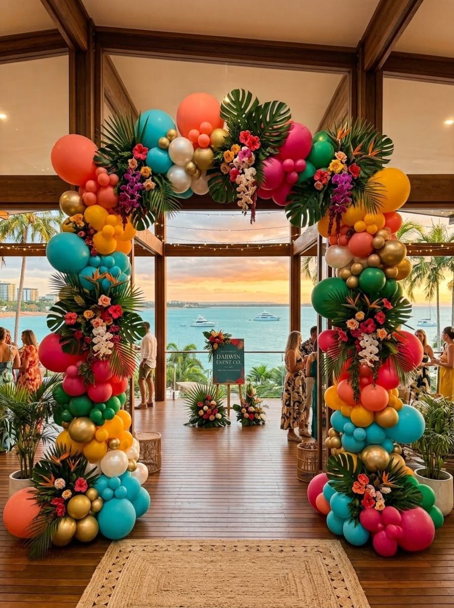 A balloon installation styled by The Balloon Stylist for an event in Darwin