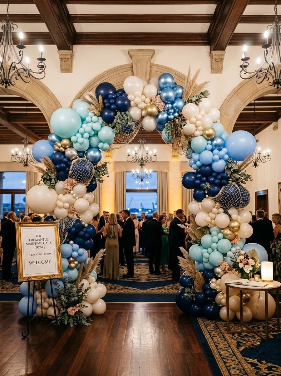 A balloon installation styled by The Balloon Stylist for an event in Fremantle