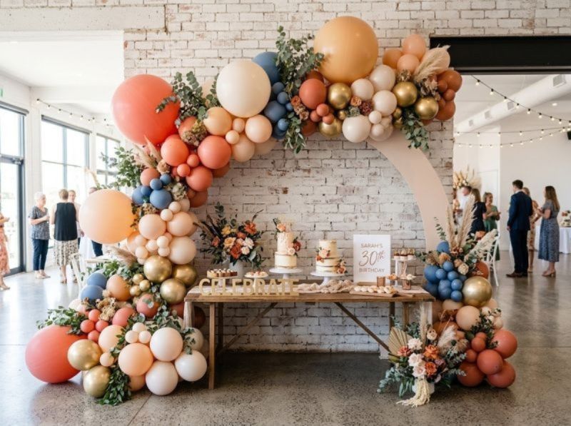 A balloon garland by The Balloon Stylist in Geelong
