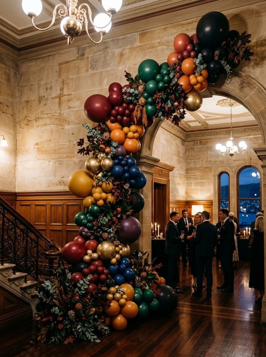 A balloon installation styled by The Balloon Stylist for an event in Hobart