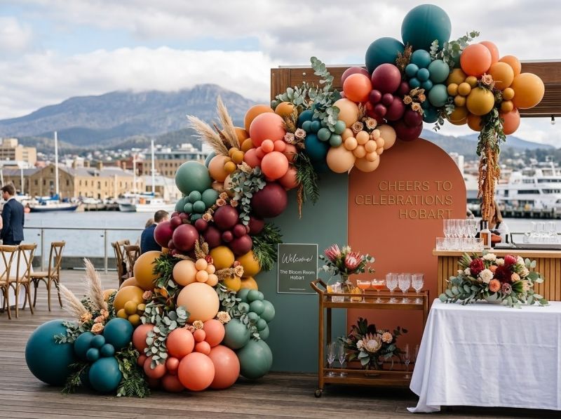 A balloon garland by The Balloon Stylist in Hobart
