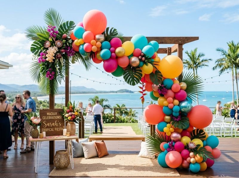 A balloon garland by The Balloon Stylist in Mackay