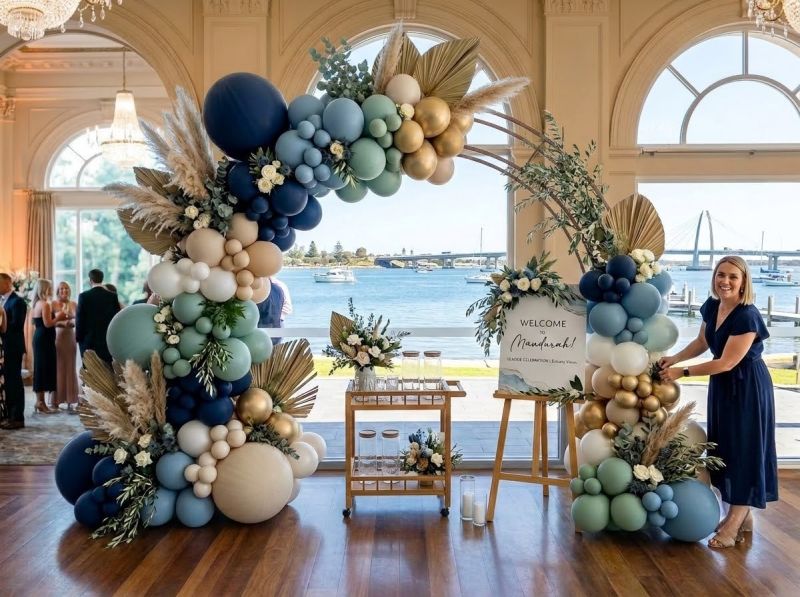 A balloon garland by The Balloon Stylist in Mandurah