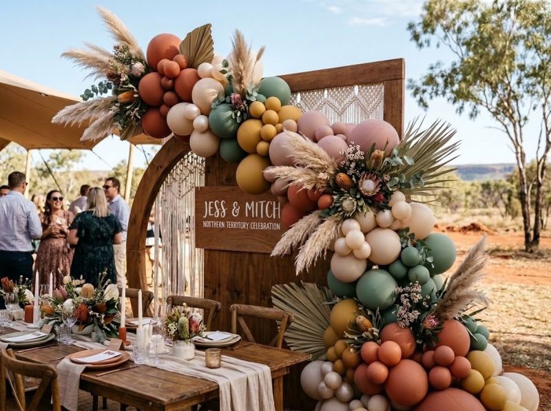 A balloon garland by The Balloon Stylist in the Northern Territory
