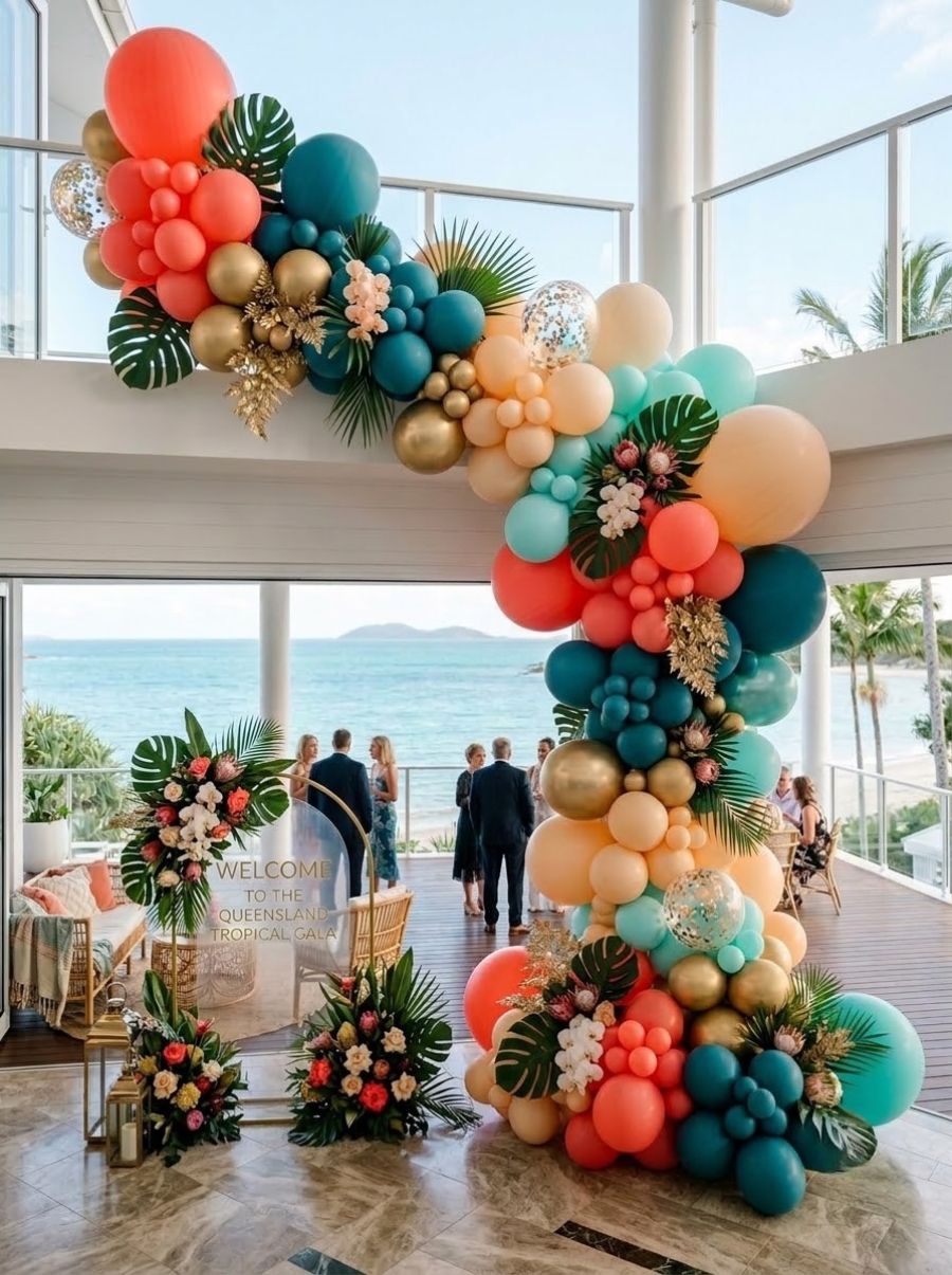 A balloon installation styled by The Balloon Stylist for an event in Queensland