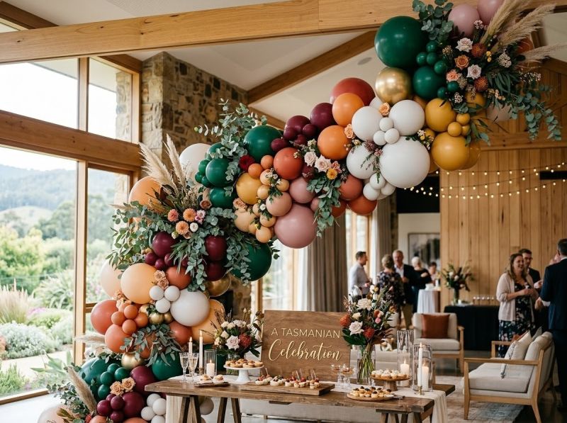 A balloon garland by The Balloon Stylist in Tasmania