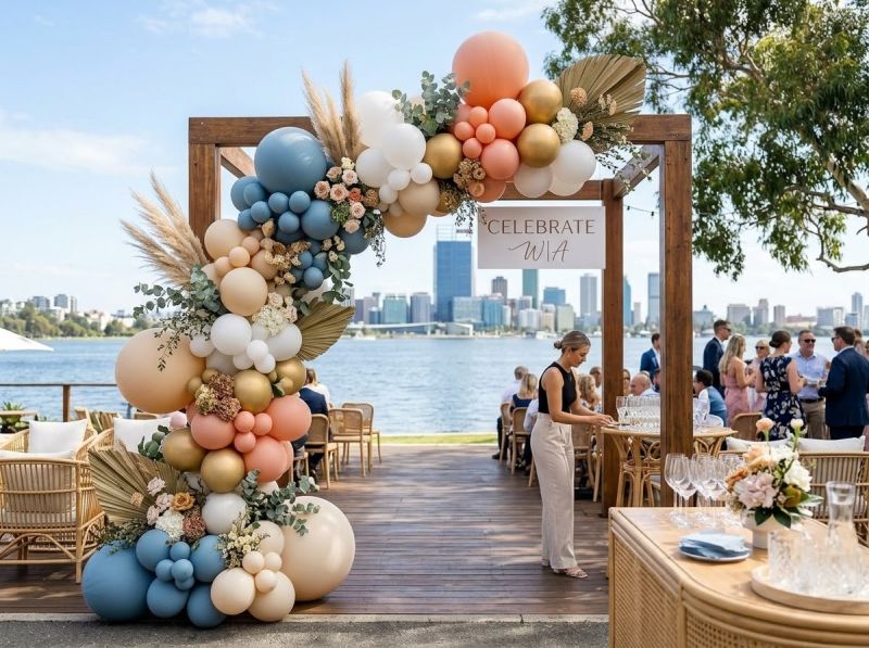 A balloon garland by The Balloon Stylist in Western Australia